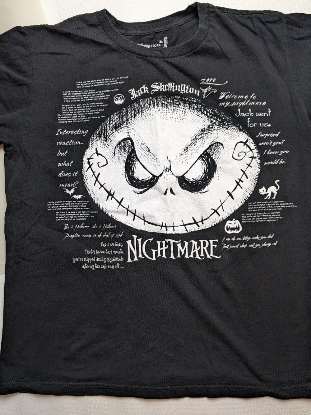 Disney Store Nightmare Before Christmas Jack Skellington Face Shirt Adult Small